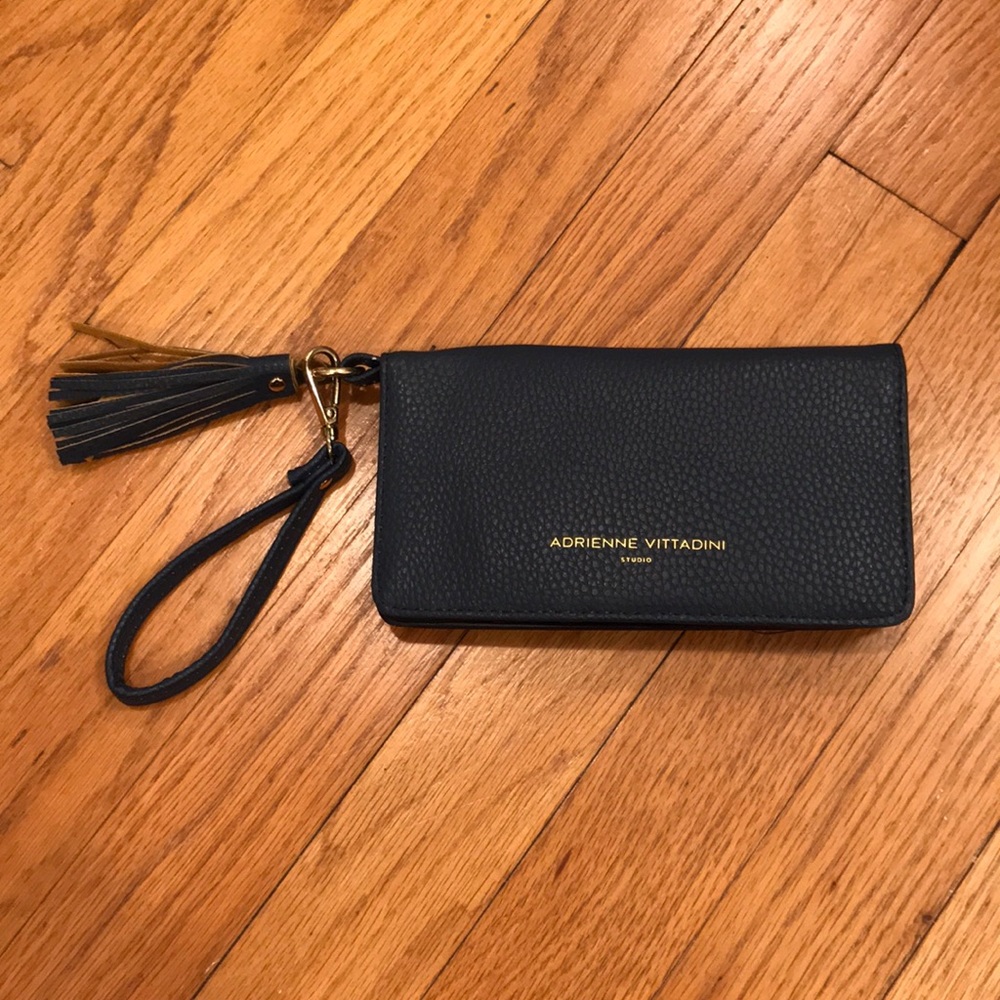Blue Wallet/Clutch with phone charger!